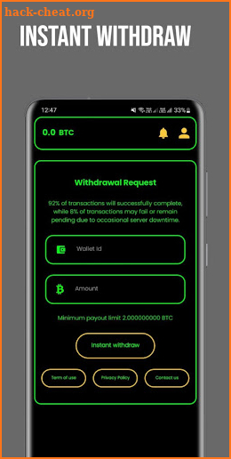 Bitcoin Cloud Miner screenshot