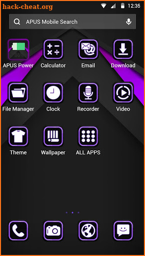 Black & Purple APUS Launcher theme screenshot