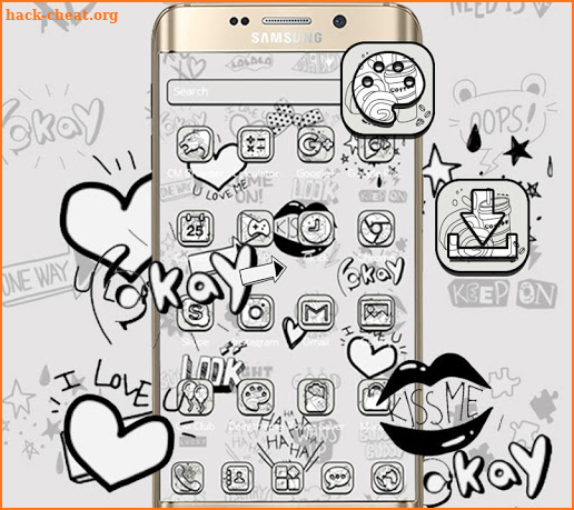 Black and white graffiti theme wallpaper screenshot