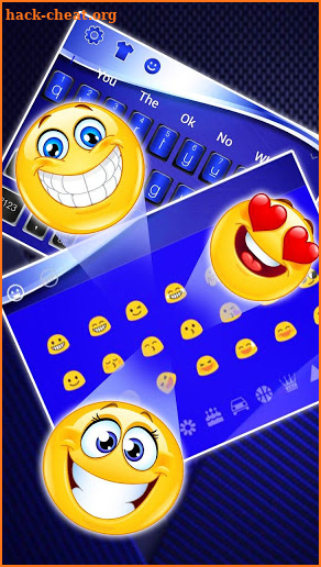 Black Blue Metal Shine Keyboard Theme screenshot