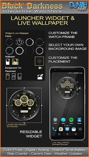 Black Darkness HD WatchFace screenshot