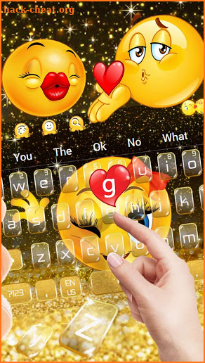 Black Glitter Emoji Keyboard Theme screenshot