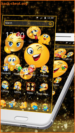 Black Glitter Emoji Theme screenshot