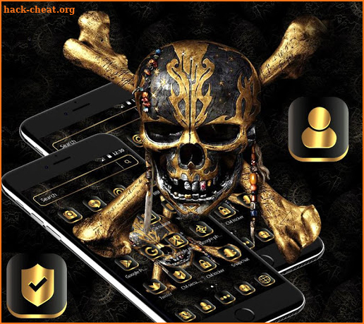 Black Gold Cross Skull Theme screenshot