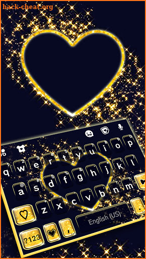 Black Gold Heart Keyboard Theme screenshot