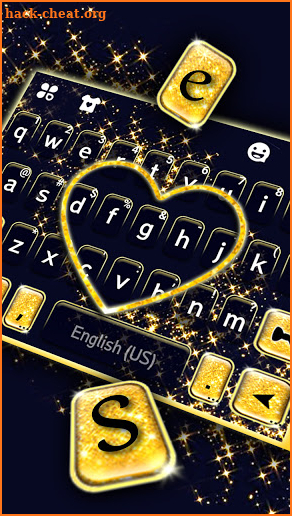 Black Gold Heart Keyboard Theme screenshot