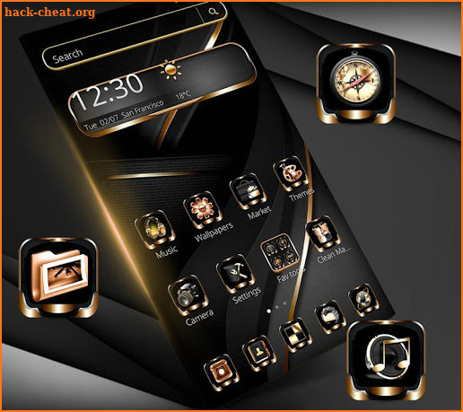 Black Golden Bright Business Theme screenshot