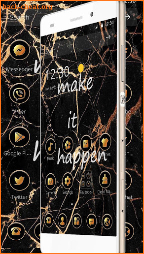 Black Golden Marble Pattern Theme screenshot