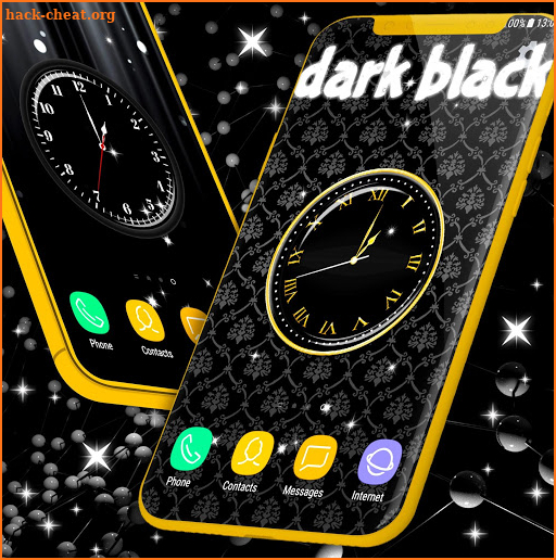 Black HD Clocks Live Wallpaper screenshot