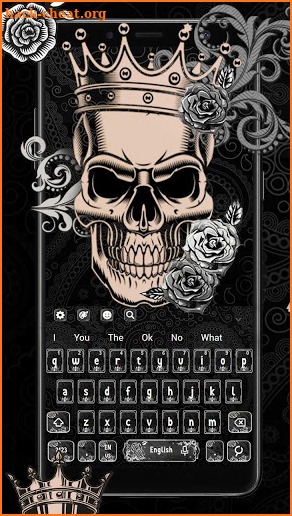 Black King Rose Skull Keyboard Theme screenshot