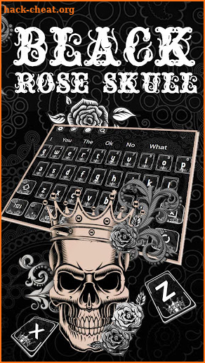 Black King Rose Skull Keyboard Theme screenshot