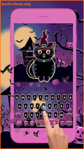 Black Kitty Halloween Keyboard Theme screenshot