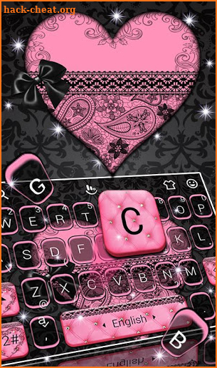 Black Lace Heart Keyboard Theme screenshot