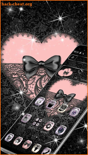 Black Lace Heart Theme screenshot