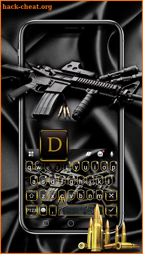 Black Machine Gun Keyboard Theme screenshot