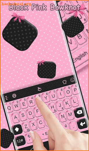 Black Pink Bowknot Keyboard Theme screenshot