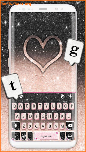 Black Pink Glitter Keyboard Theme screenshot