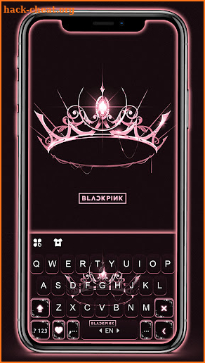 Black Pink Tiara Keyboard Background screenshot