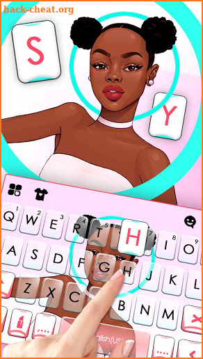 Black Pretty Girl Keyboard Theme screenshot