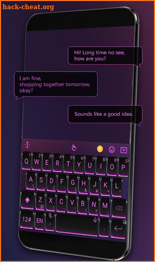 Black Purple Light Keyboard Theme screenshot