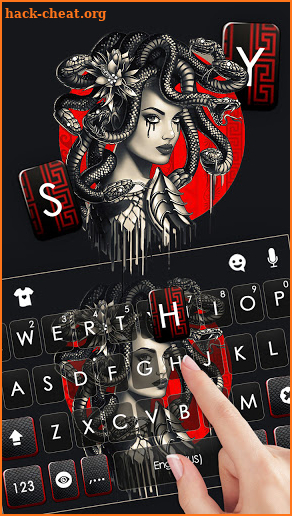 Black Red Medusa Keyboard Background screenshot