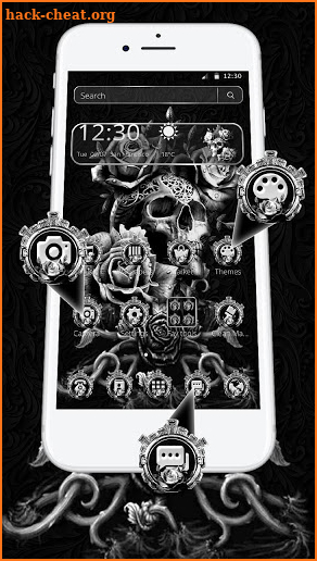 Black Rose Skull Theme screenshot