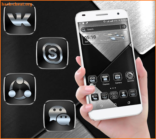 Black Silver Launcher Theme screenshot