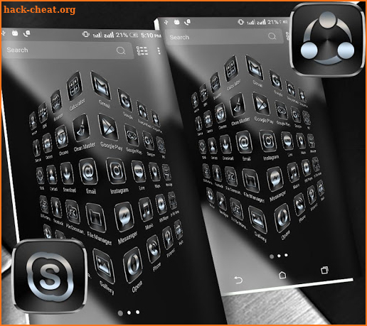 Black Silver Launcher Theme screenshot