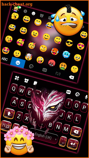 Black Smoke Mask Keyboard Background screenshot