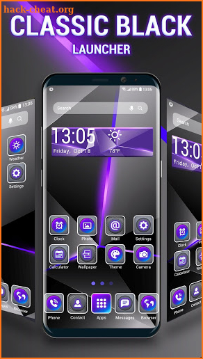 Black style launcher theme &wallpaper screenshot