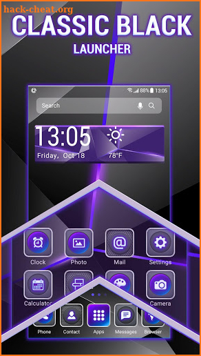 Black style launcher theme &wallpaper screenshot