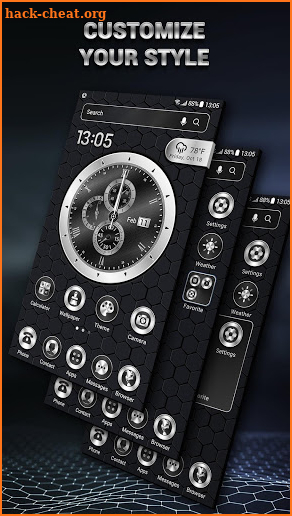 Black Watch Face Launcher Theme 2019 screenshot