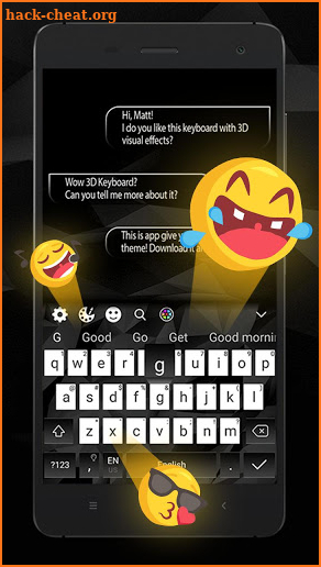 Black White Classic 3D Live Keyboard screenshot