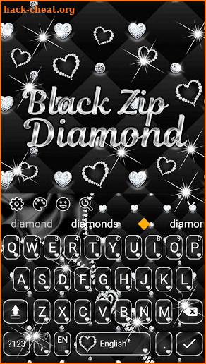 Black Zip Diamond Keyboard Theme screenshot