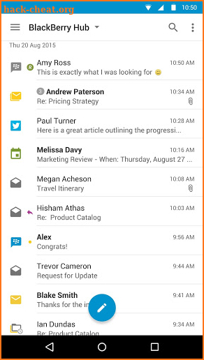 BlackBerry Hub screenshot