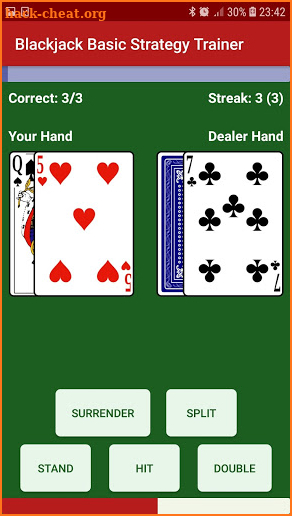 Blackjack Basic Strategy Trainer 😎 screenshot