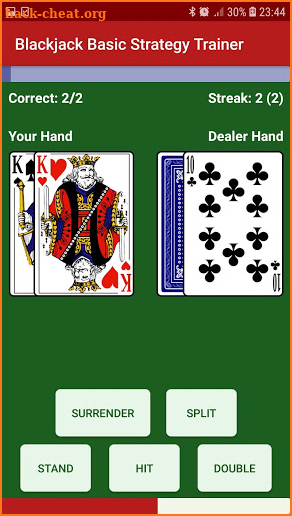 Blackjack Basic Strategy Trainer 😎 screenshot