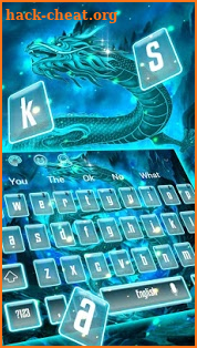 Blazing Neon Blue Dragon Keyboard Theme screenshot