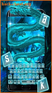 Blazing Neon Blue Dragon Keyboard Theme screenshot