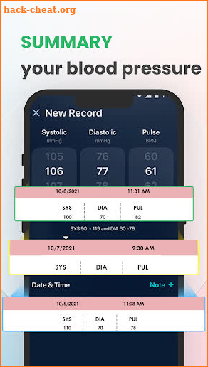 Blood Pressure BPM Tracker screenshot