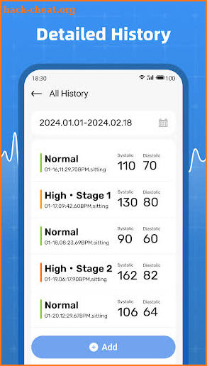 Blood Pressure Tracker screenshot