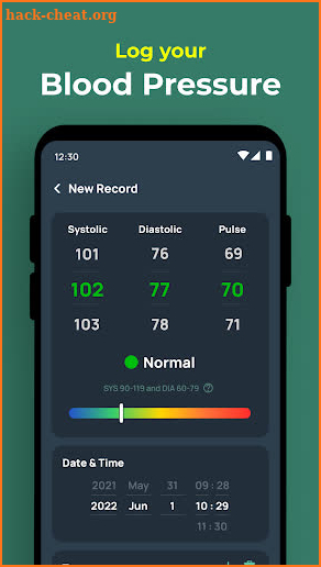 Blood Sugar & Pressure Tracker screenshot