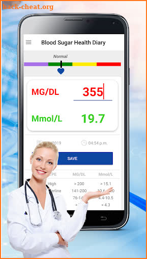 Blood Sugar Tracker : Free Scan Test Checker Diary screenshot