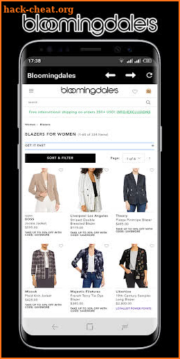 Bloomingdale’s store screenshot