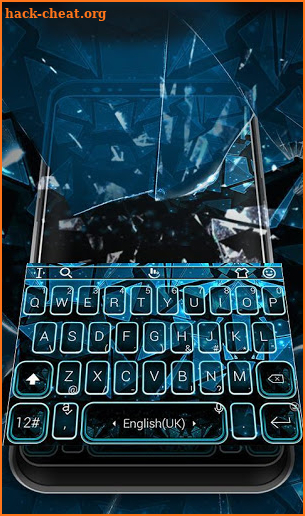 Blue Abstract Crystal Glass Keyboard Theme screenshot