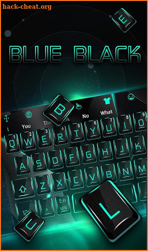 Blue Black Neon Mechanical Keyboard Theme screenshot