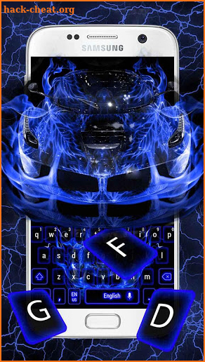 Blue Cool Car Keyboard screenshot