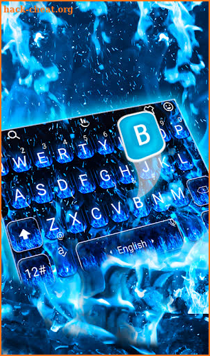 Blue Fire Flaming Keyboard Theme screenshot