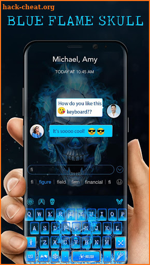 Blue Flame Keyboard Theme screenshot