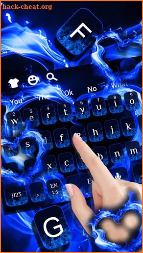 Blue Flame Love Heart Keyboard screenshot